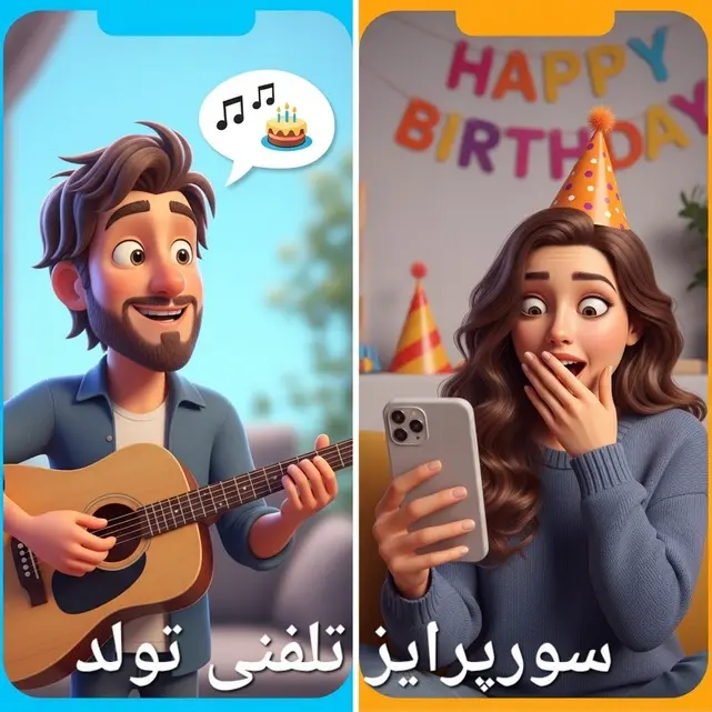 سورپرایز تلفنی تولد | اجرای آهنگ تولدت مبارک